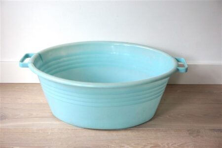 Vintage teil blauw groot Curver