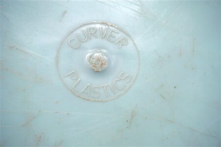 Vintage teil blauw groot Curver