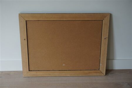Oude spiegel zwart houten lijst