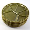 Vintage fondue vakjes borden groen