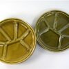 Vintage fondue vakjes borden groen