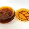 Vintage glazen vakjesborden amber