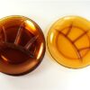 Vintage glazen vakjesborden amber