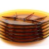 Vintage glazen vakjesborden amber