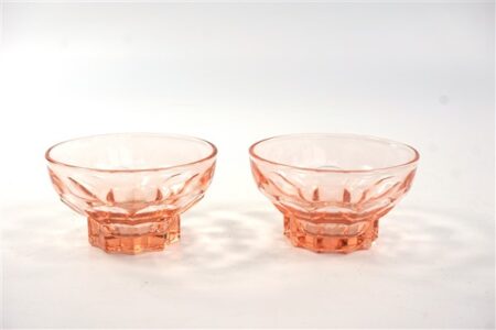 Vintage glazen schaaltjes roze