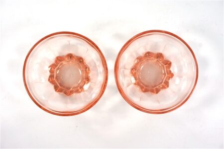 Vintage glazen schaaltjes roze