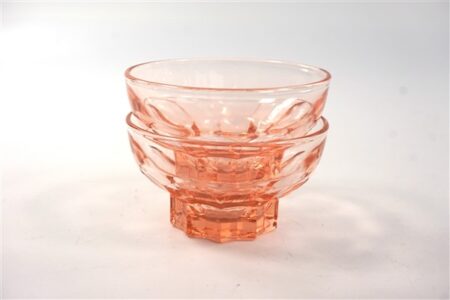 Vintage glazen schaaltjes roze