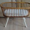 Vintage poppenwieg rotan