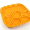 Vintage fondue vakjes bord geel