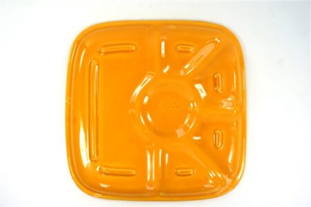 Vintage fondue vakjes bord geel