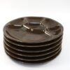 Vintage fondue vakjes borden donkerbruin