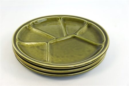 Vintage fondue vakjes borden groen