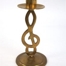 Vintage messing kandelaar muzieksleutel