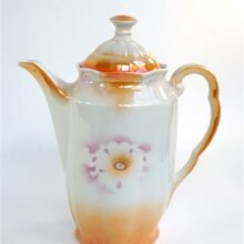 Vintage theepot oranje-roze