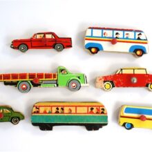 Vintage houten puzzelmagneten 'verkeer'