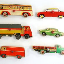 Vintage houten puzzelmagneten 'verkeer'