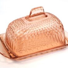 B-keus: vintage roze kasstolp Leerdam