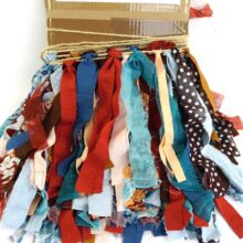 Stoffen slingers blauw - bruin mix