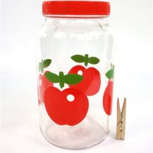 Vintage glazen voorraadpot - appel