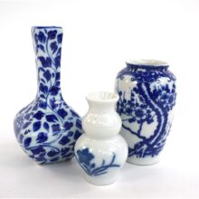 3 vaasjes mini blauw-wit