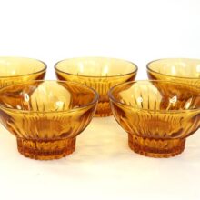 Vintage glazen schaaltjes amber