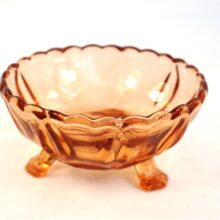 Vintage glazen schaaltjes roze