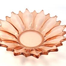 Vintage roze glazen schaal groot