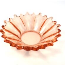 Vintage roze glazen schaal klein