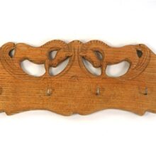 Vintage houten kapstokje paarden