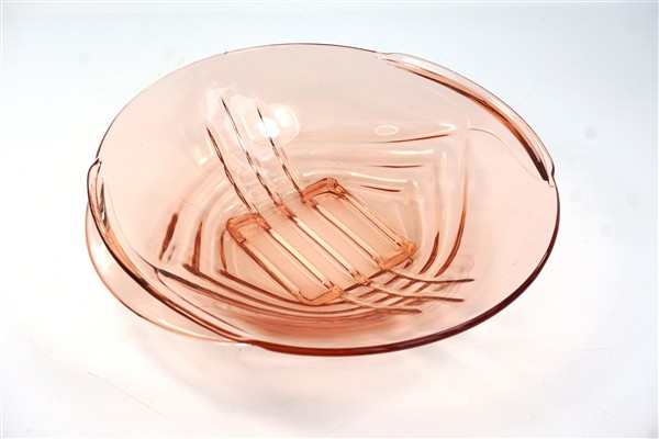 Vintage roze glazen schaal