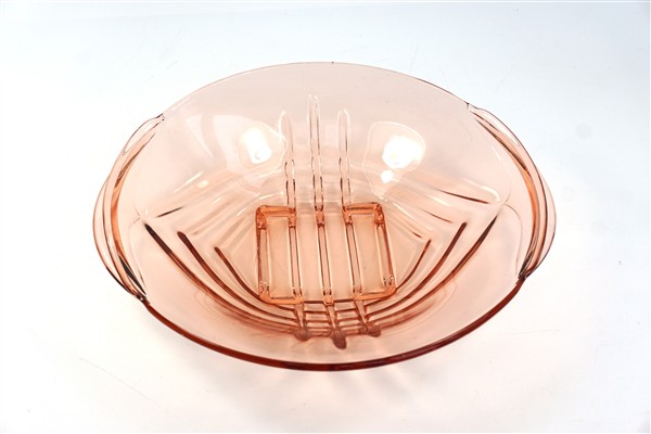 Vintage roze glazen schaal