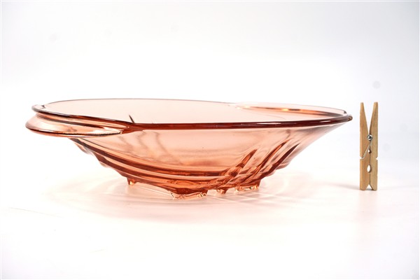Vintage roze glazen schaal