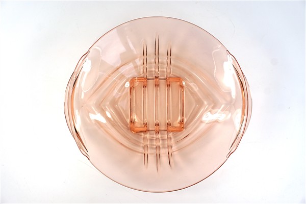 Vintage roze glazen schaal