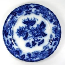 Vintage bord bloemen blauw-wit