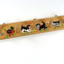 Vintage houten kapstok met dieren - SIO