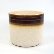 Vintage bloempot crème-bruin