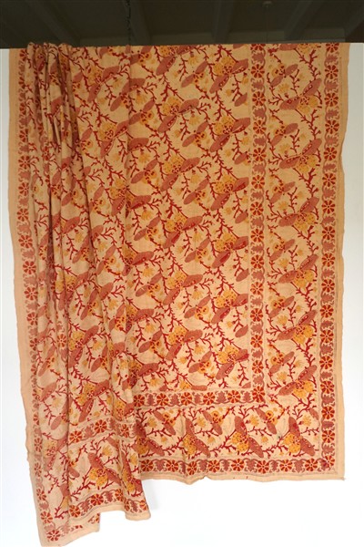 Palid oranje-rood blockprint