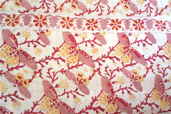 Palid oranje-rood blockprint