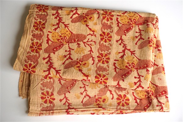 Palid oranje-rood blockprint