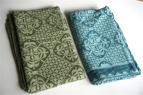 Palid oranje-rood blockprint