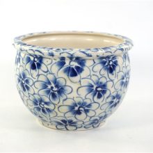 Bloempot blauw-wit bloemen