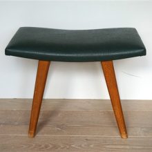 Vintage voetenbankje hout skai