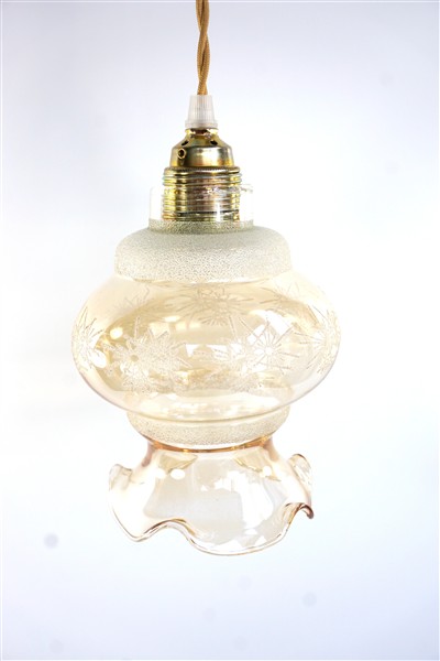Vintage lampenkap glas geschulpt