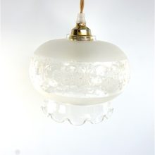 Vintage lampenkap glas bol geschulpt