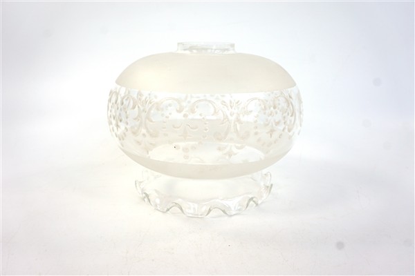 Vintage lampenkap glas bol geschulpt