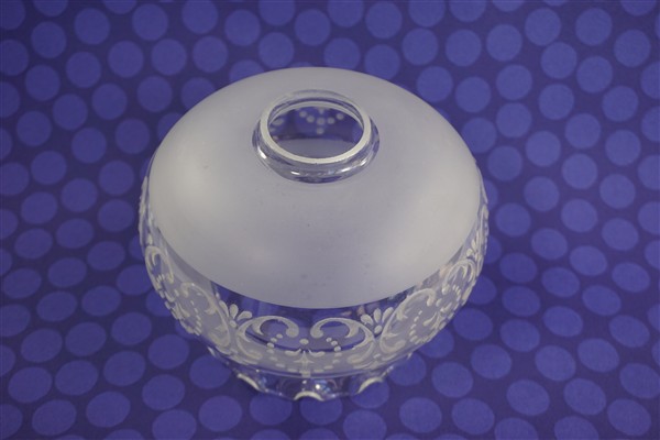 Vintage lampenkap glas bol geschulpt