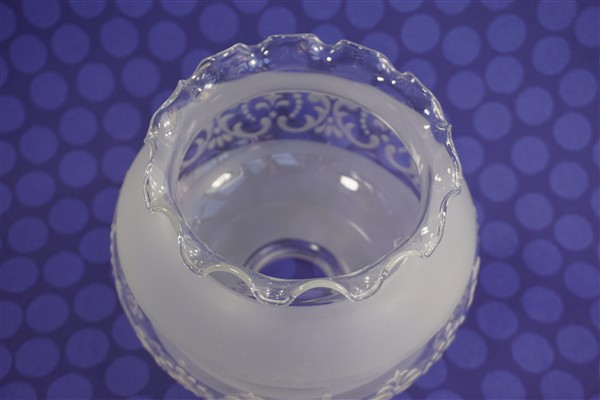 Vintage lampenkap glas bol geschulpt