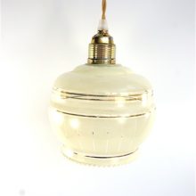Vintage lampenkap glas geel-goud