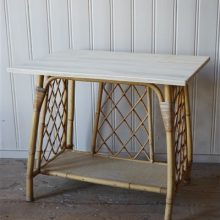 Vintage rotan-bamboe tafeltje-bureau
