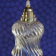 Vintage glazen lampenkap tulp-swirl
